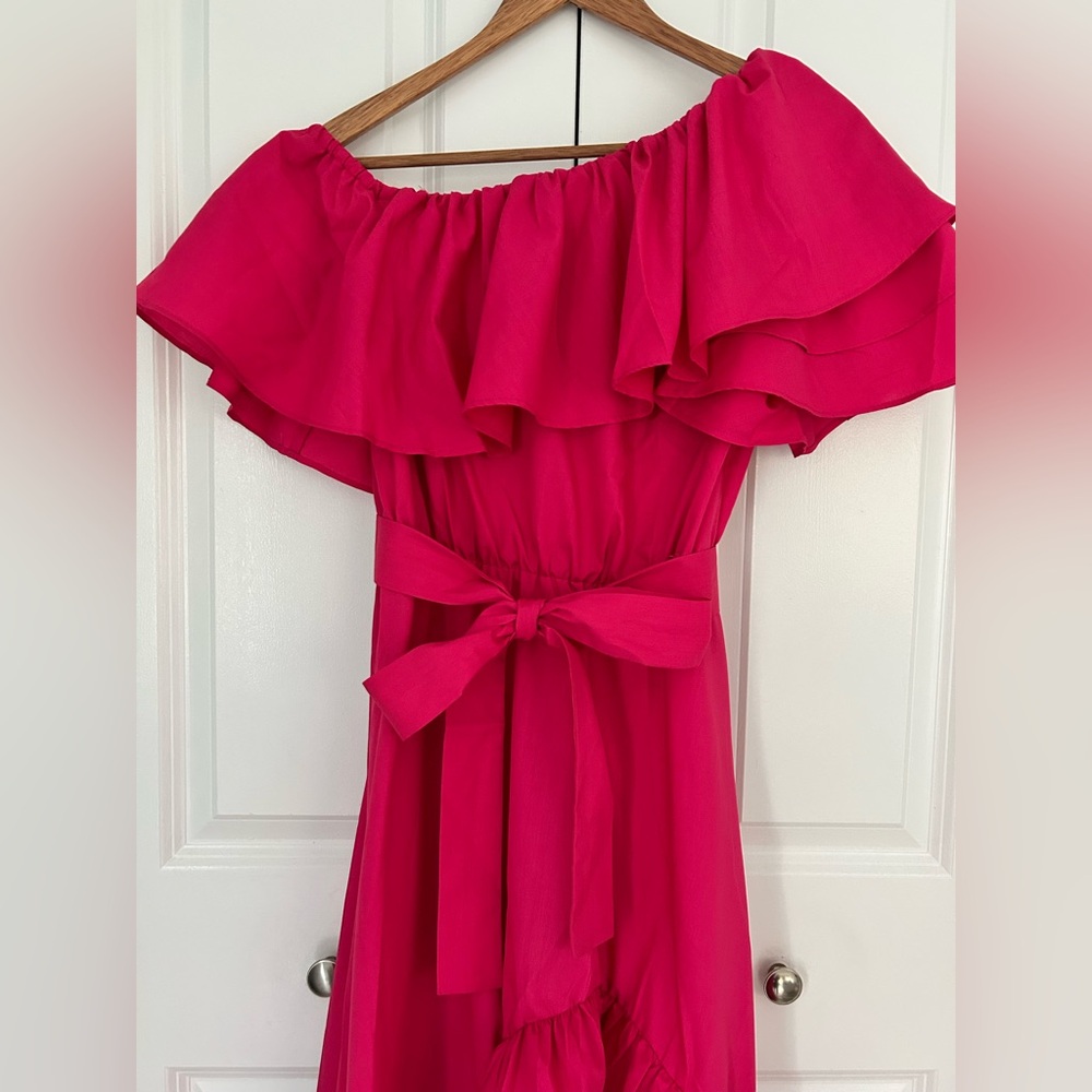 Andre Tan Designer Women's small high low elegant flowy feminine pink dress nwot - Picture 6 of 16